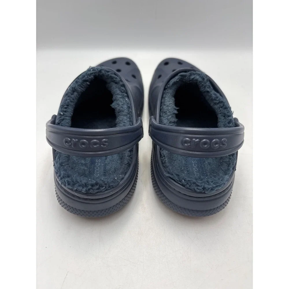 Crocs Baya Lined Navy‎ Blue Comfort Clogs Shoes Size J2